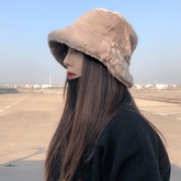 Flauschiger, warmer Fischerhut im Teenager-Stil